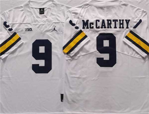 Men%27s Michigan Wolverines #9 McCARTHY White Stitched Jersey